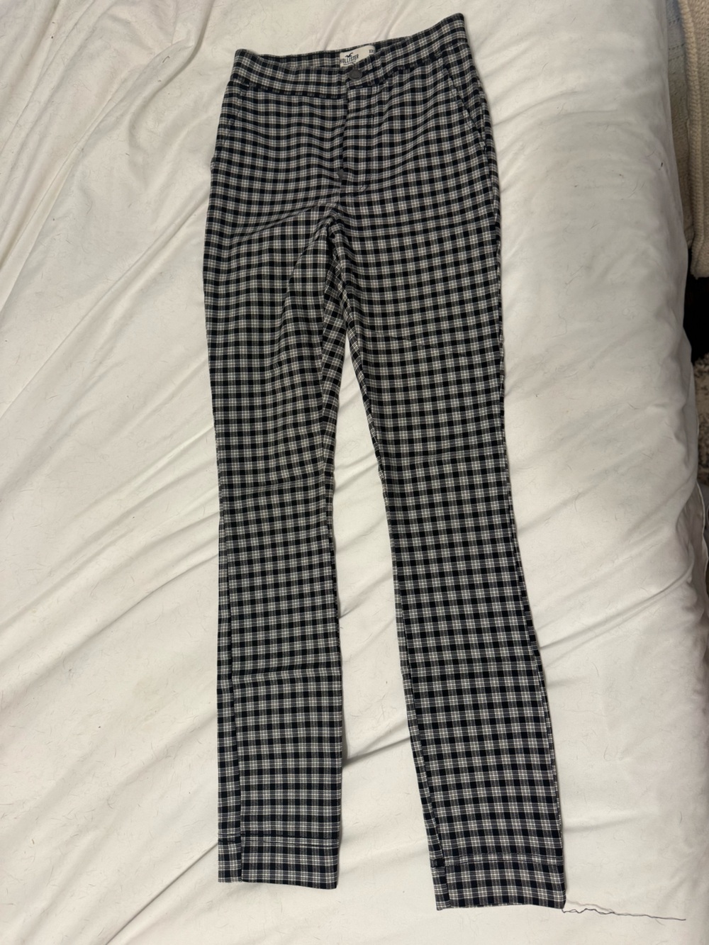 Hollister Black and White Gingham Skinny Pants
